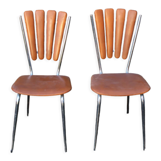 Paire de chaises pétales années 1970