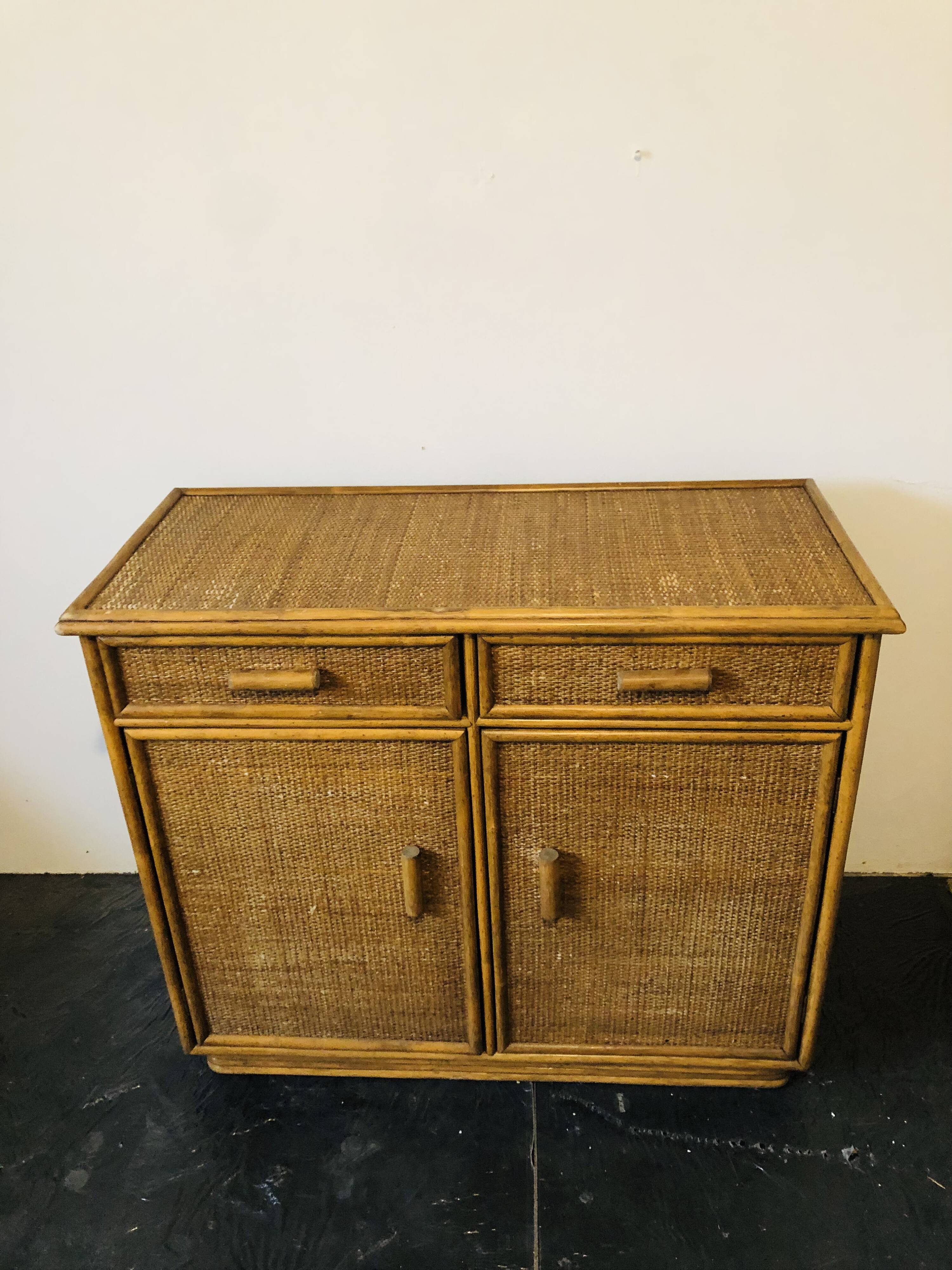 Woven rattan and bamboo buffet—Vivai del Sud, Italy circa 70s