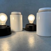 2x vintage ceiling lamp – bakelite and opaline