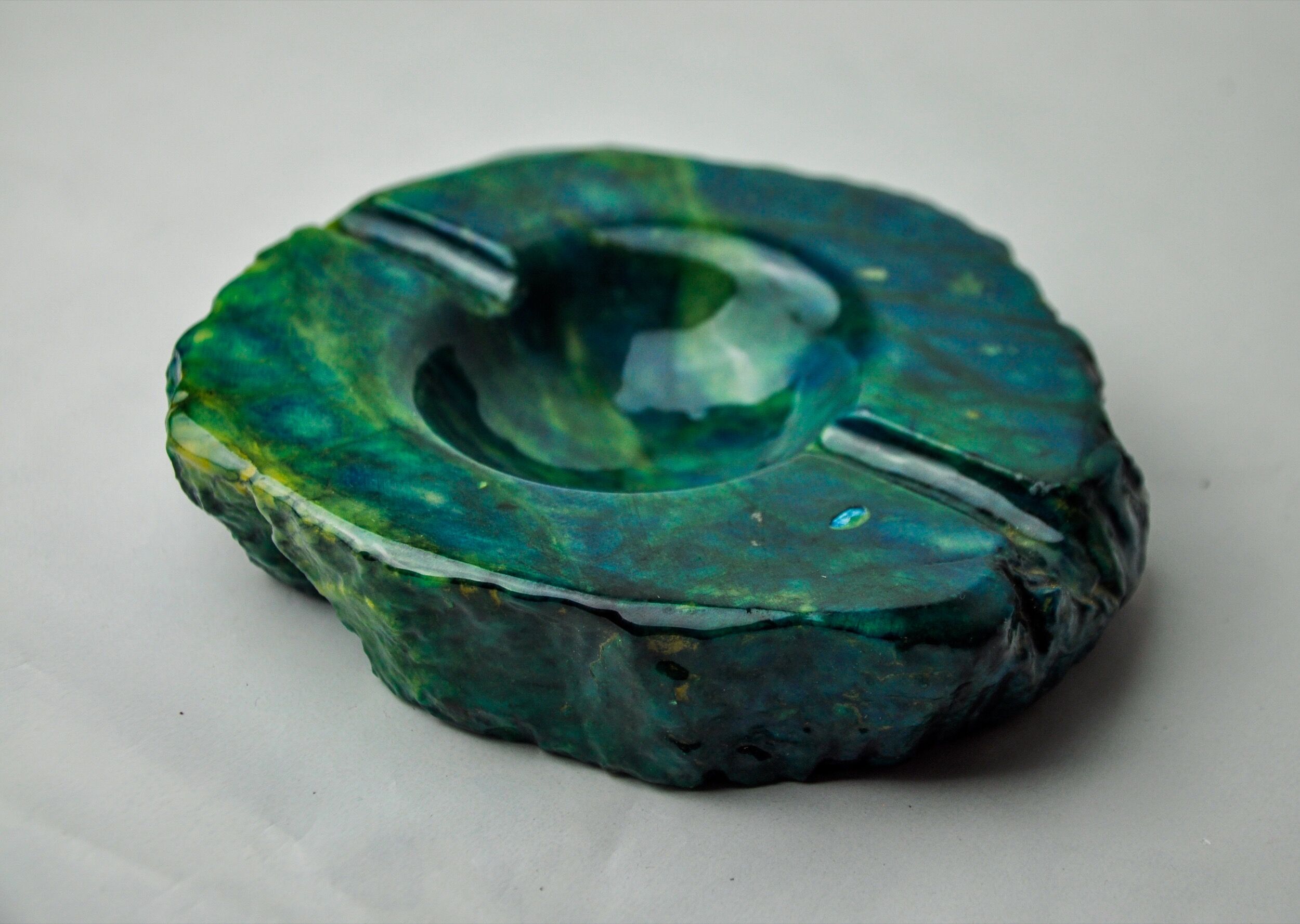 Cendrier en albâtre turquoise par Romano Bianchi, Italie, 1970