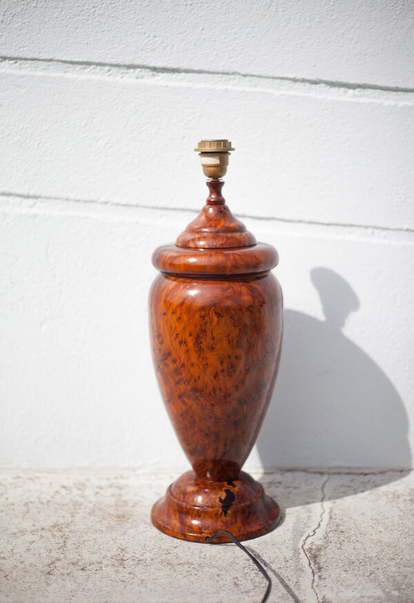 Pied de lampe bois massif Louis Drimmer