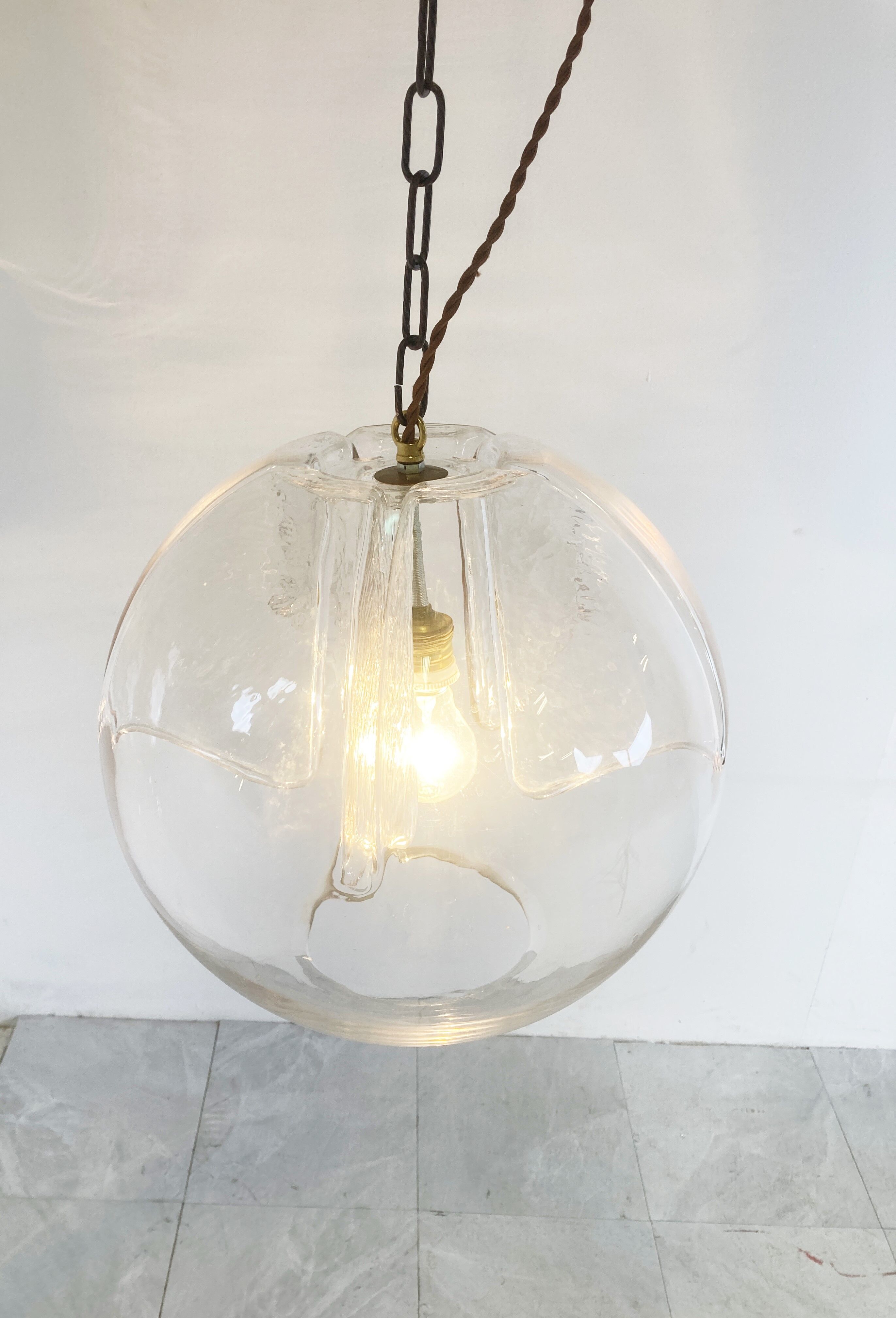 Suspension en verre par Peil et Putzler, années 1970