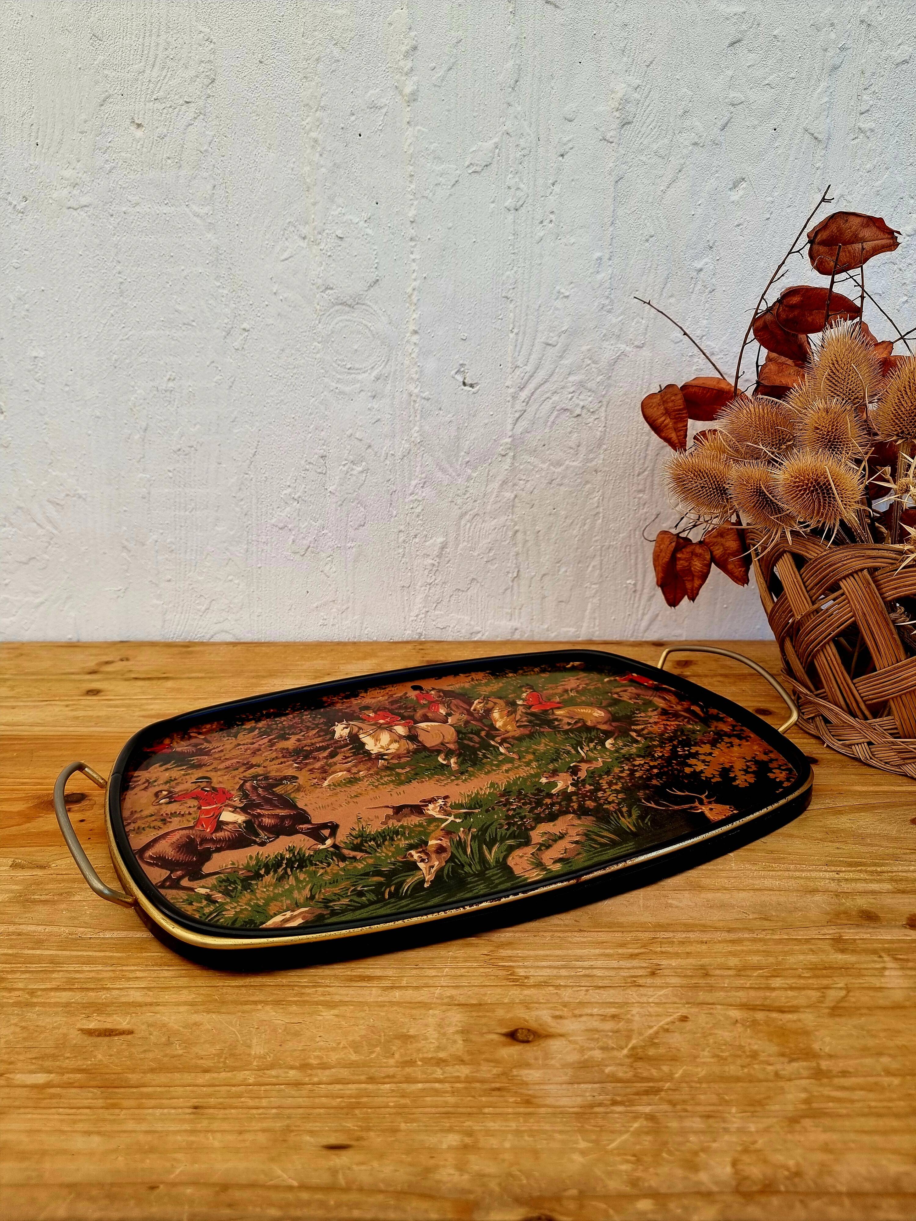 Vintage hunting formica tray