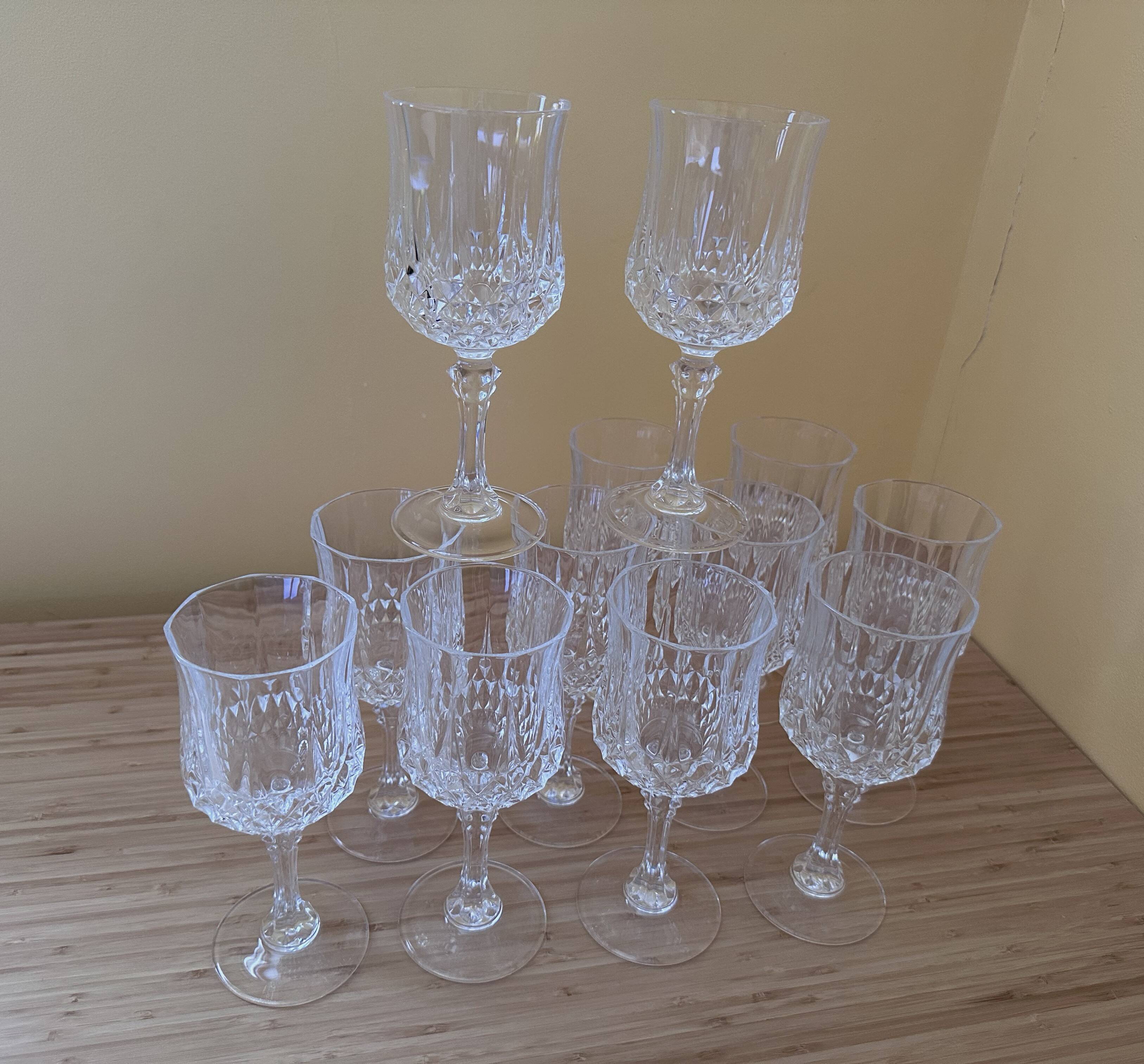 12 large glasses 21 cl "Lonchamp" Cristal d'Arques Vintage