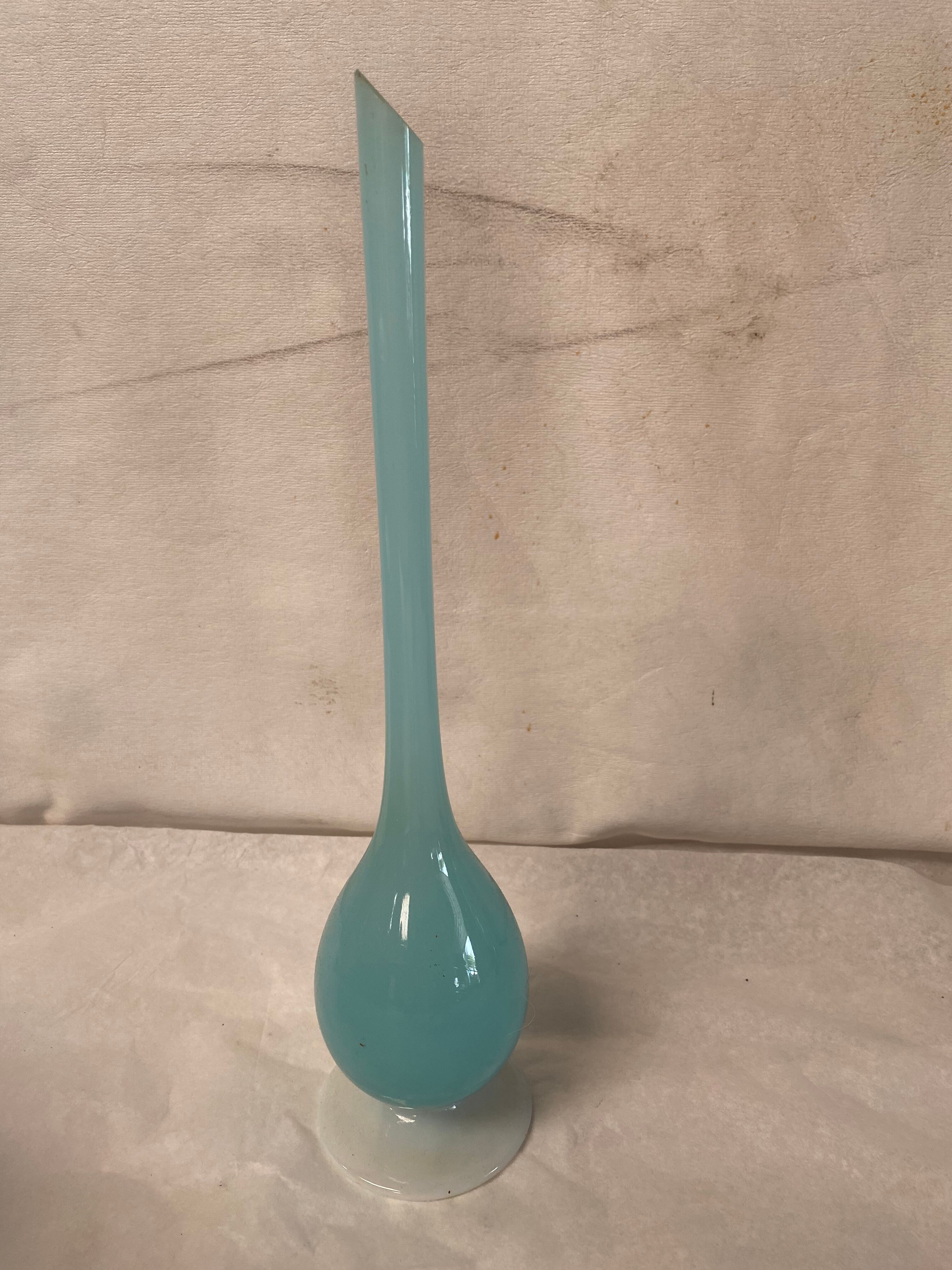 Blue opaline glass vase