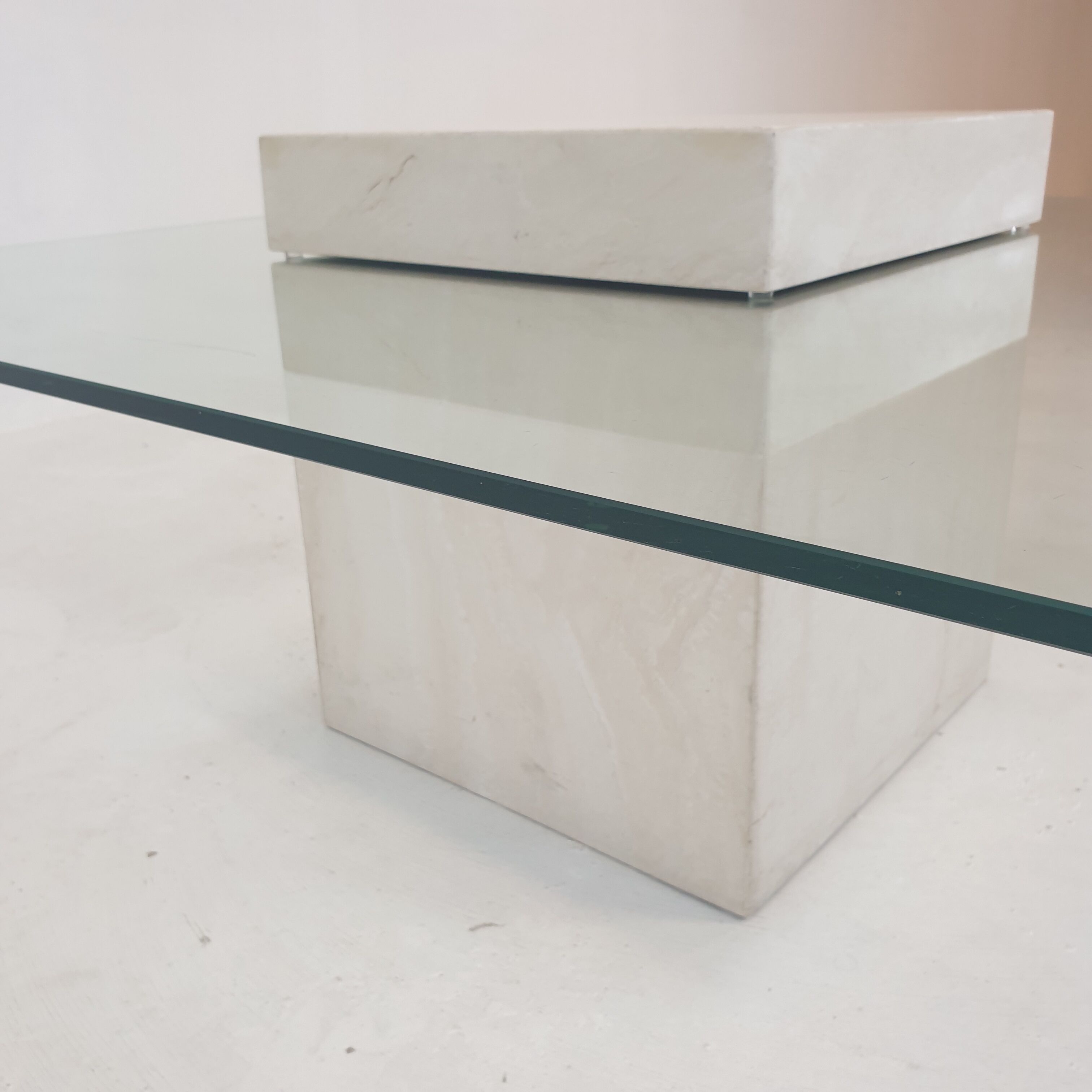 Italian travertine coffee table 1980s