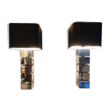 Pair of "Building" lamps by Curtis Jeré. 1970