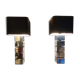 Pair of "Building" lamps by Curtis Jeré. 1970