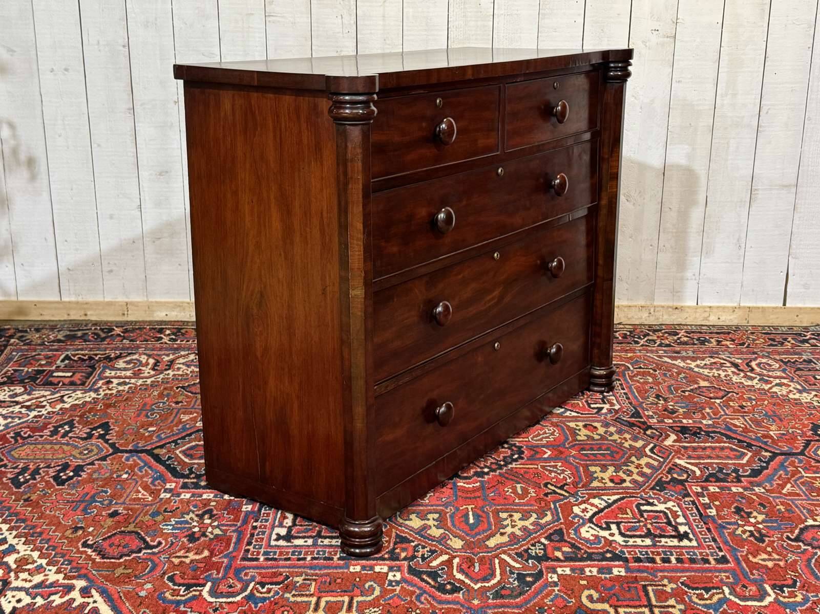 Commode Victorienne 19ème en acajou