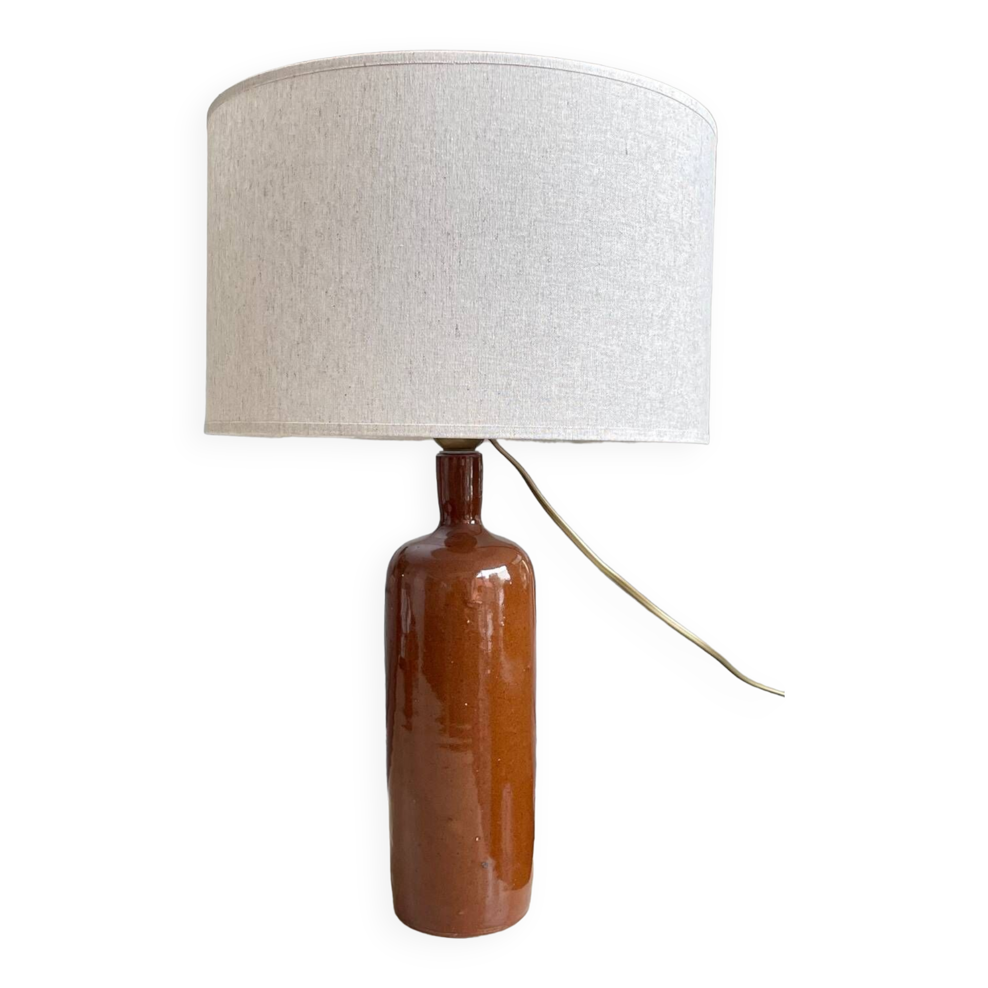 Lampe bouteille grès vintage