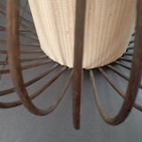 Lustre en rotin vintage