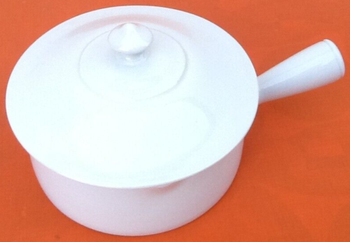 Covered Pan Real Porcelain of Great Fire Button Plug / Straight Handle