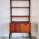 Adjustable wooden floor shelf, Louis Van Teeffelen - 1960