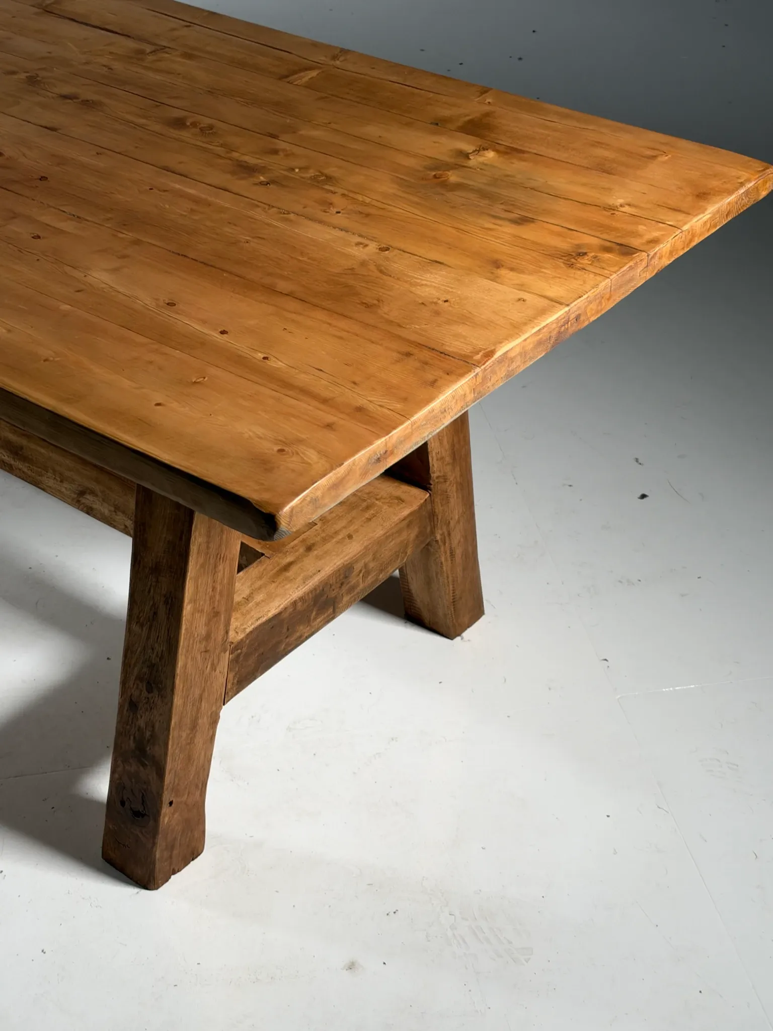 Grande table de monastère en bois style campagnard 298 cm
