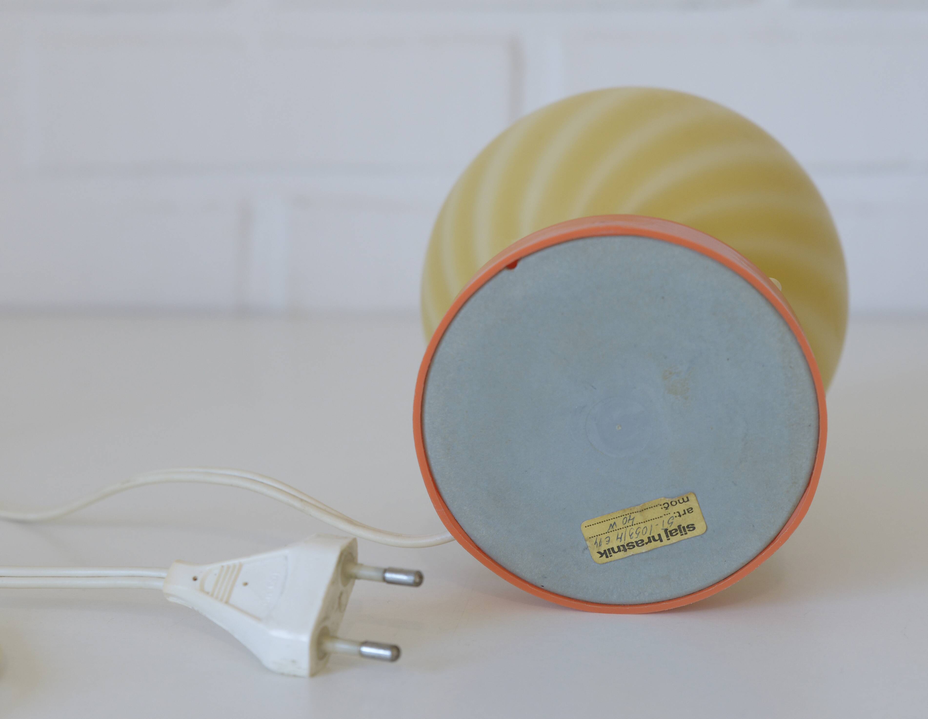 Vintage orange table lamp retro bedside light 1970's  MCM desk lamp