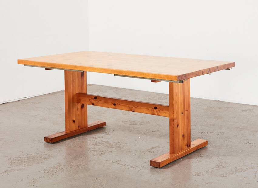 Scandinavian Drop-leaf Pine Shaker Dining Table 1960s