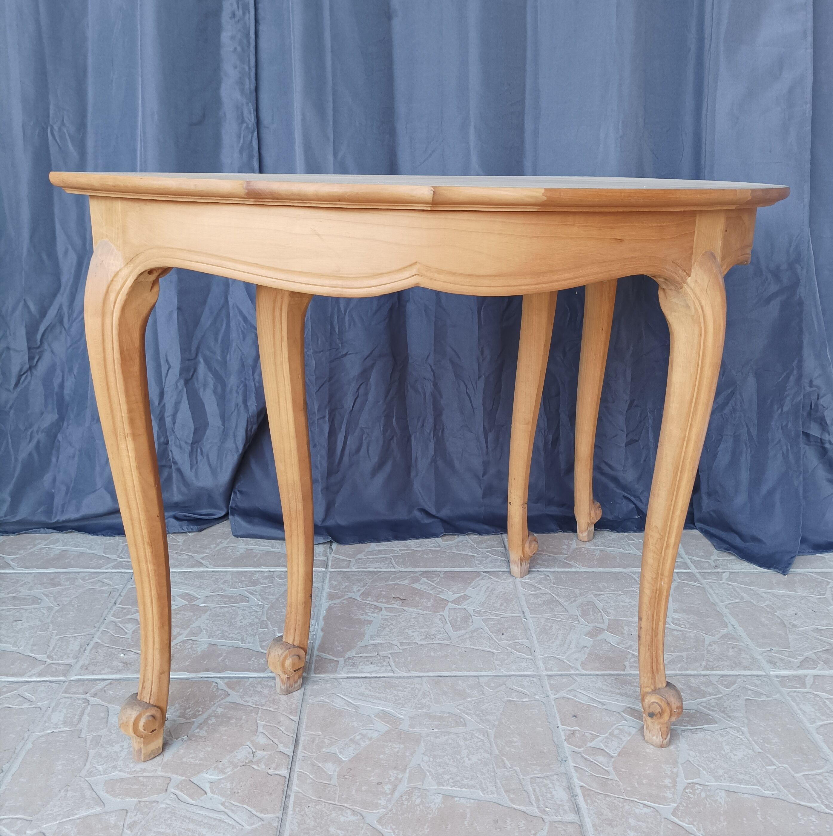 Half-moon beech console