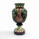 Large 19th century French Majolica Renaissance Palissy Vase with Mistletoe