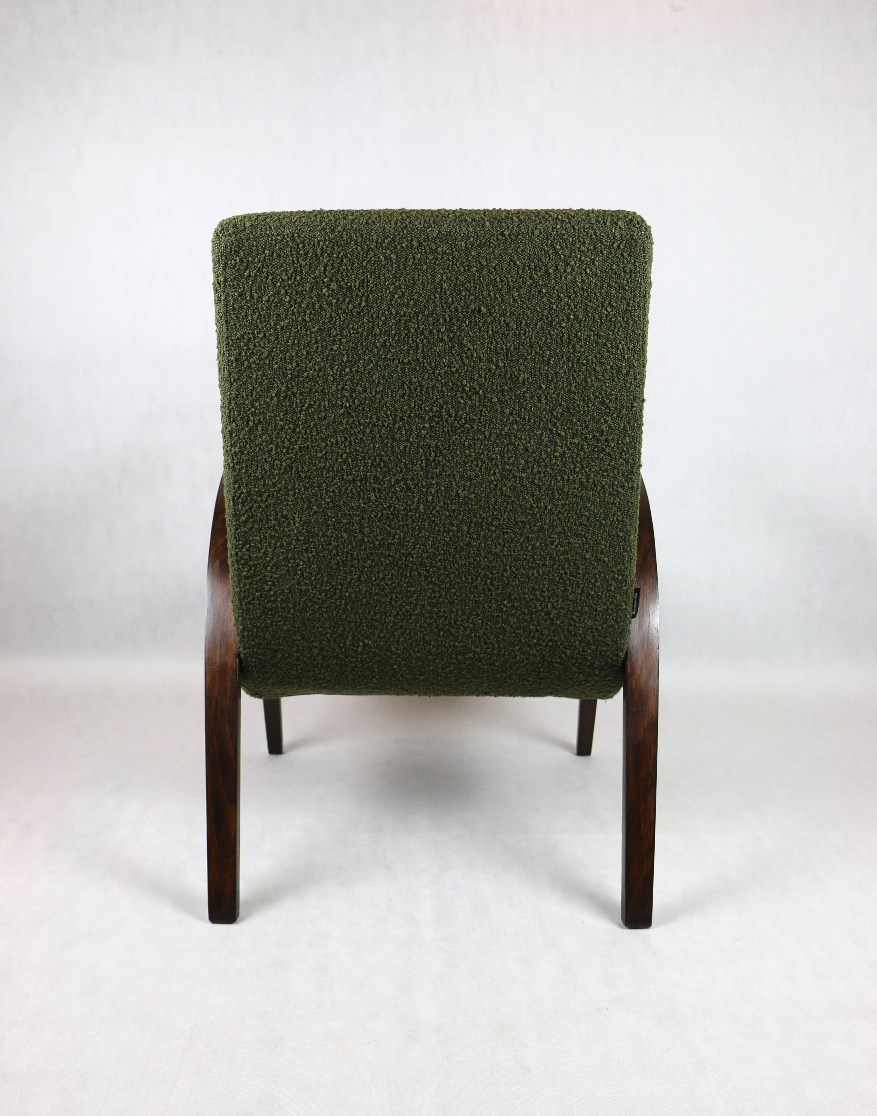 Olive Green Boucle Armchair design by Lejkowski – Leśniewski, 1970s