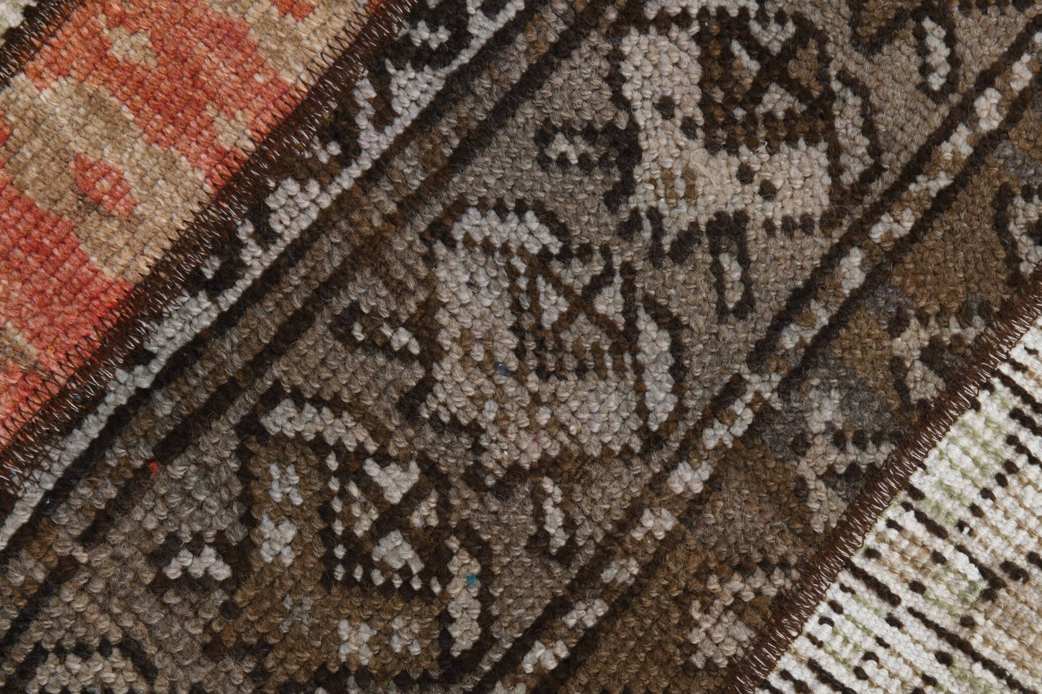 2x11 Brown & Orange Soft Vintage Runner Rug, 64x332Cm SK21437