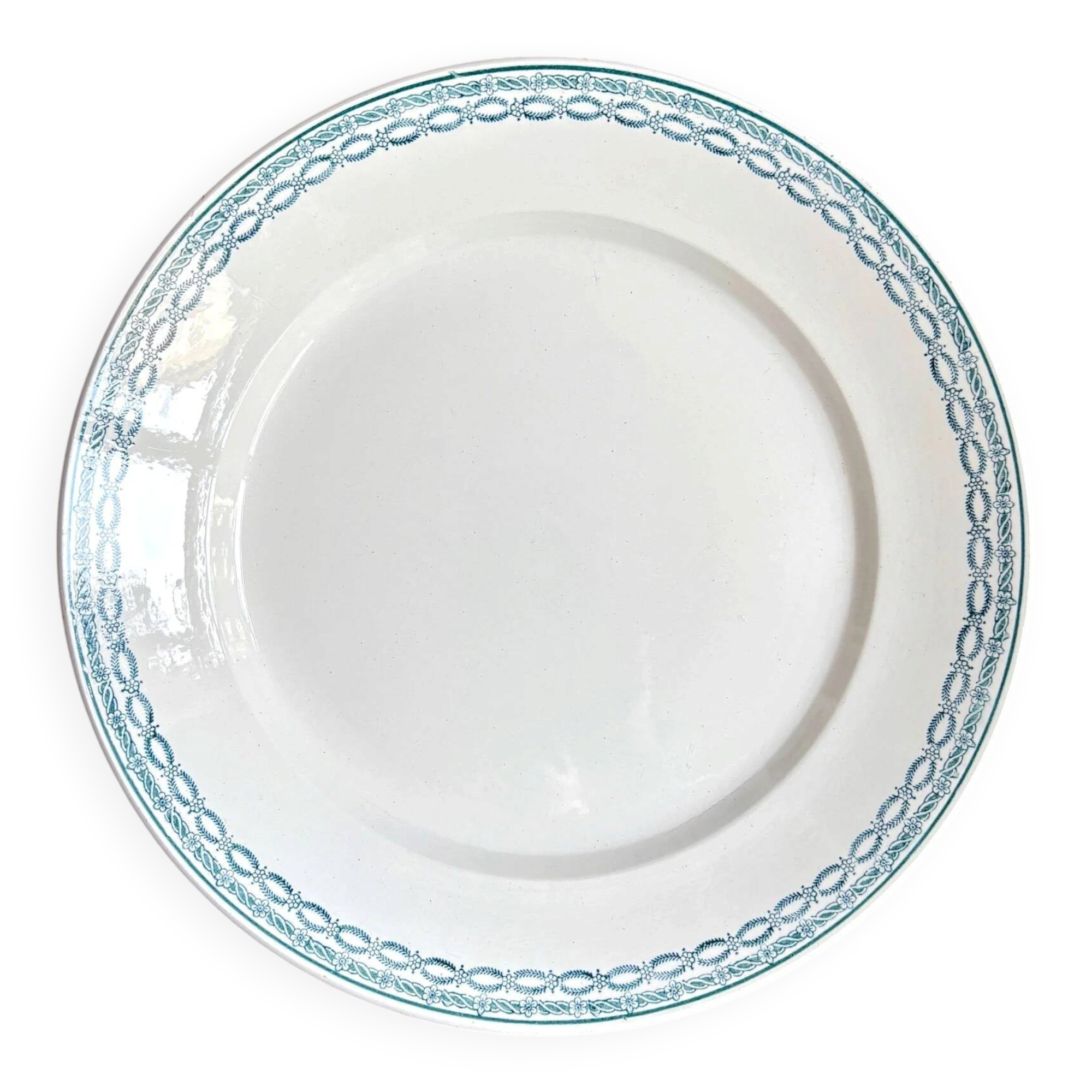 Large round dish St Amand in blue ironstone