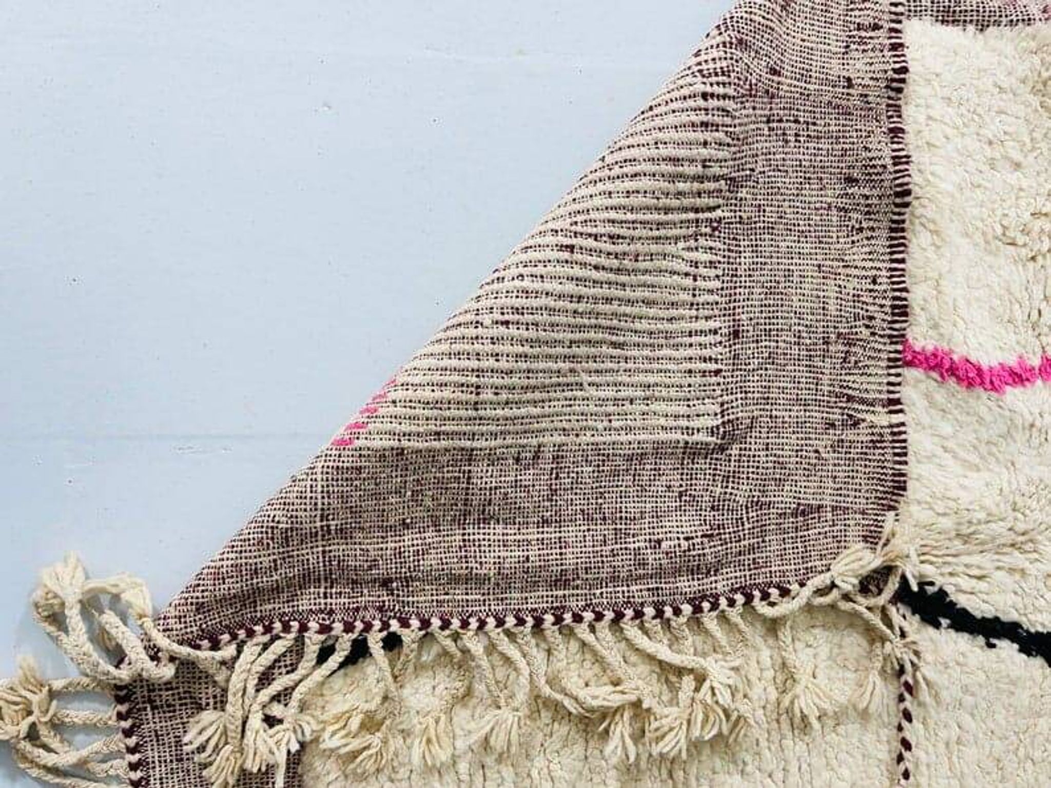 Tapis en laine pure naturelle fait main taille 140 x 260 cm