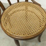 1920s curved wooden cane bistro chair