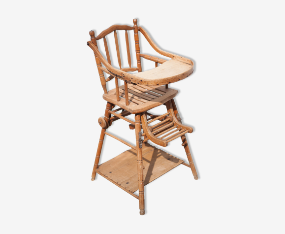 Chaise bébé bois vintage, chaise haute bois, chaise modulable, ancienne,  boulier, cuisine, déco | Selency