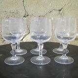 Série de six verres anciens