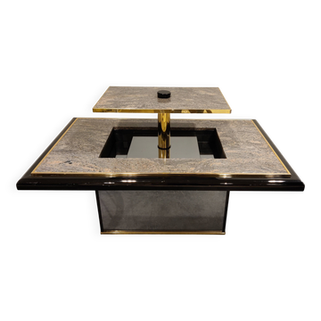 Vintage hidden bar coffee table by Fedam, 1980s