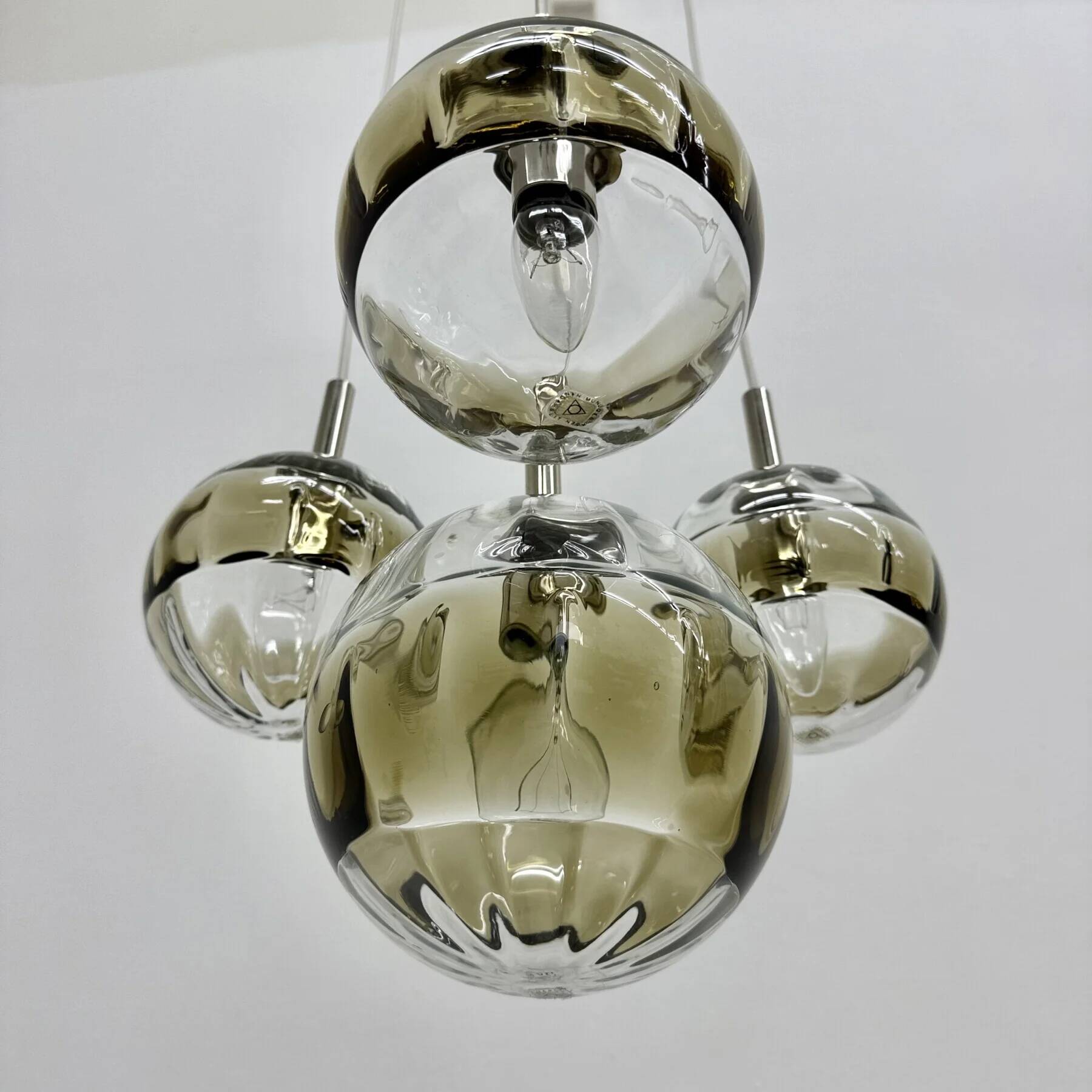 Mid-century design Murano glass cascade hanging lamp, 1970s, Italy