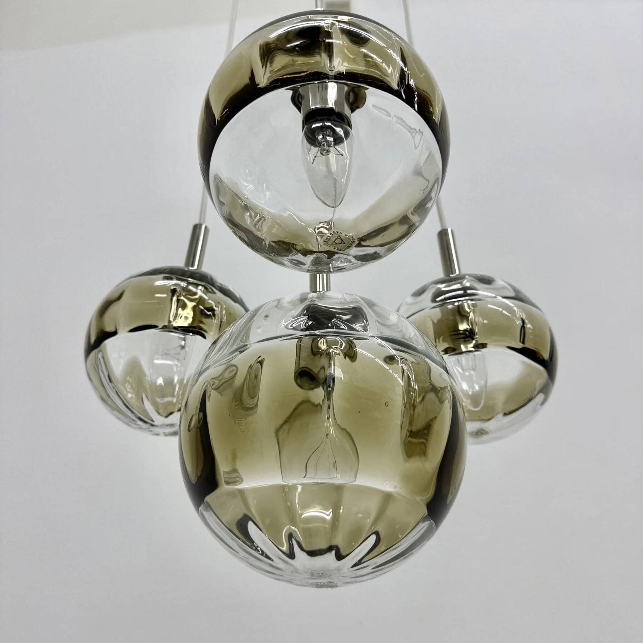 Suspension en verre de Murano à cascade de design des années 50, années 1970, Italie