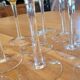 10 coloured glass stemmed glasses