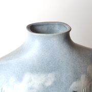 Vase de Yves Mohy en porcelaine Virebent, années 70