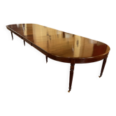 Table de salle à manger extensible d'époque Louis XVI en acajou à bandeau d