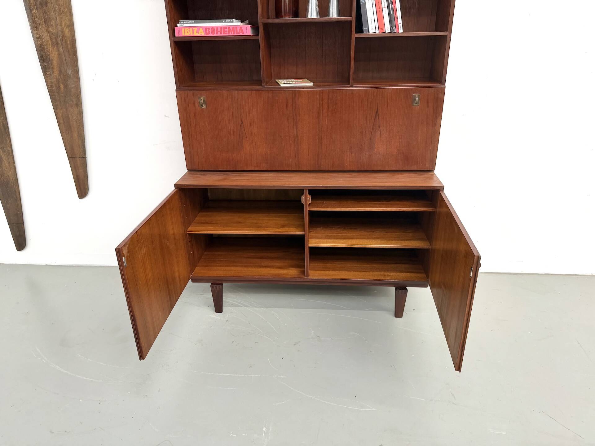 Teak and brass bookshelf designed by Peter Løvig Nielsen, CI.