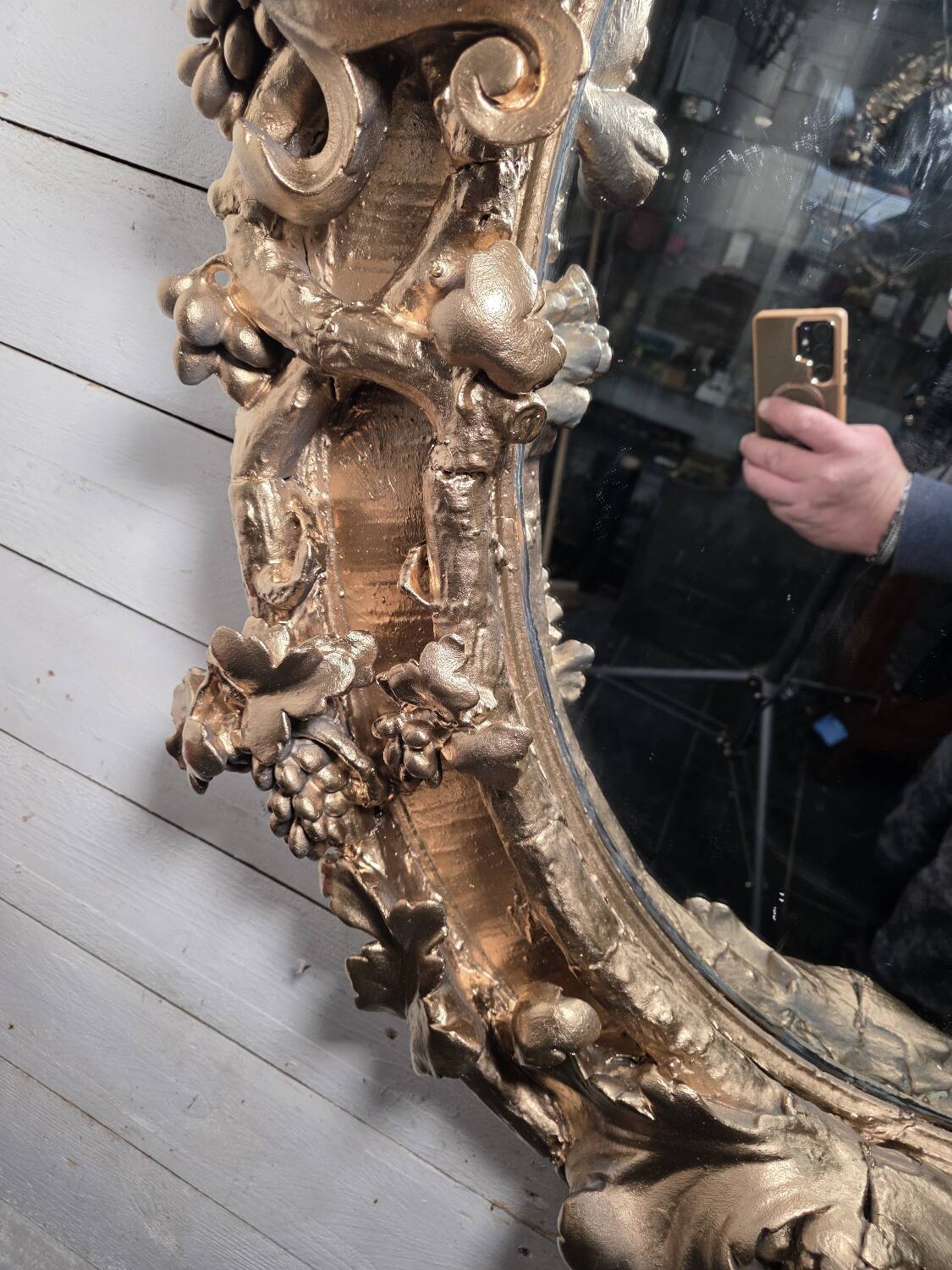 Louis XV rococo style gilded mirror, 130×100cm