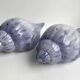 Duo of salt and pepper shaker in slurry shell pattern 70s