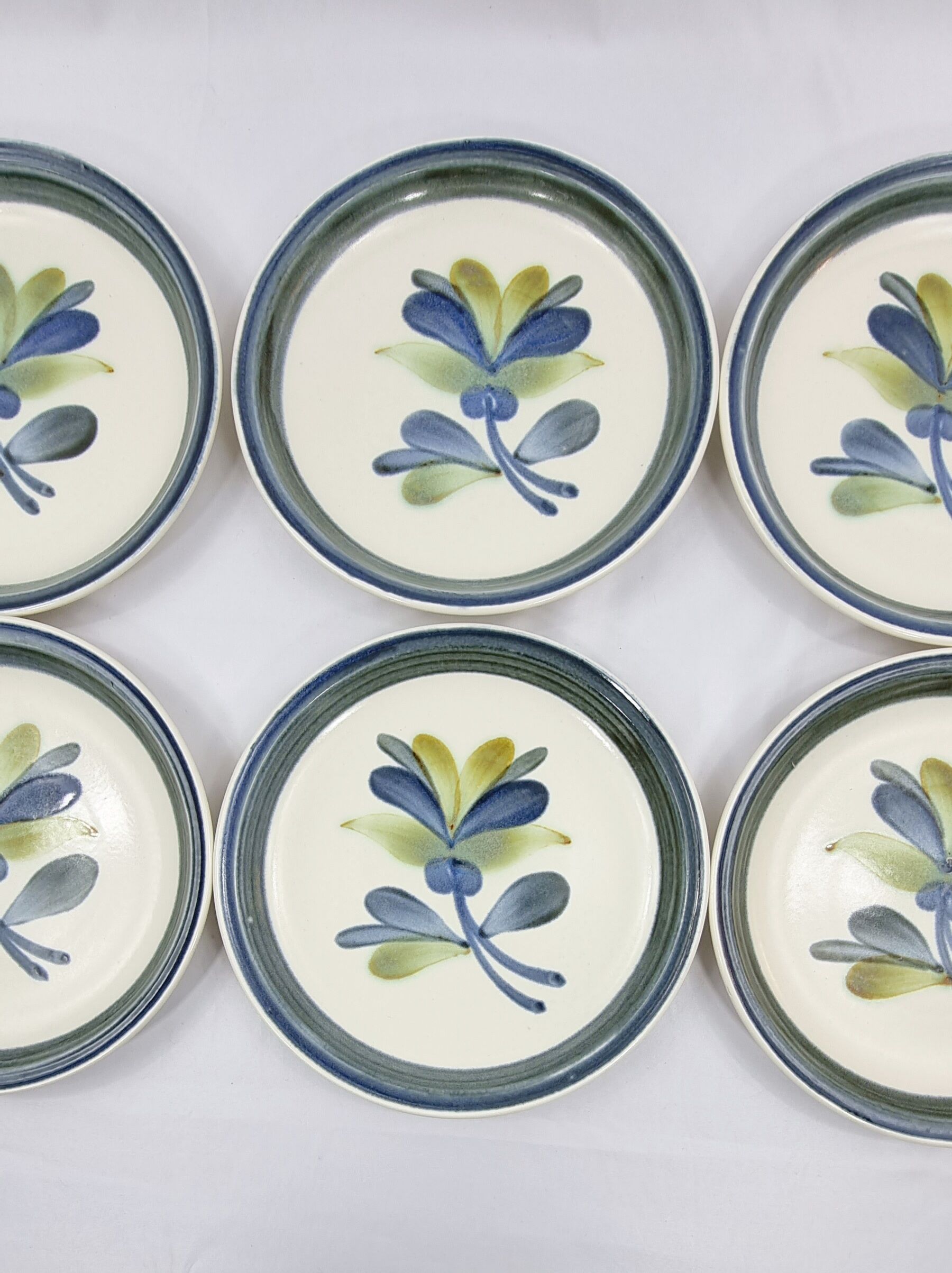 6 vintage plates Gien decorations Nairobi blue