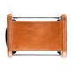 Footrest in Aged Brass and Natural Leather, Contemporary Style