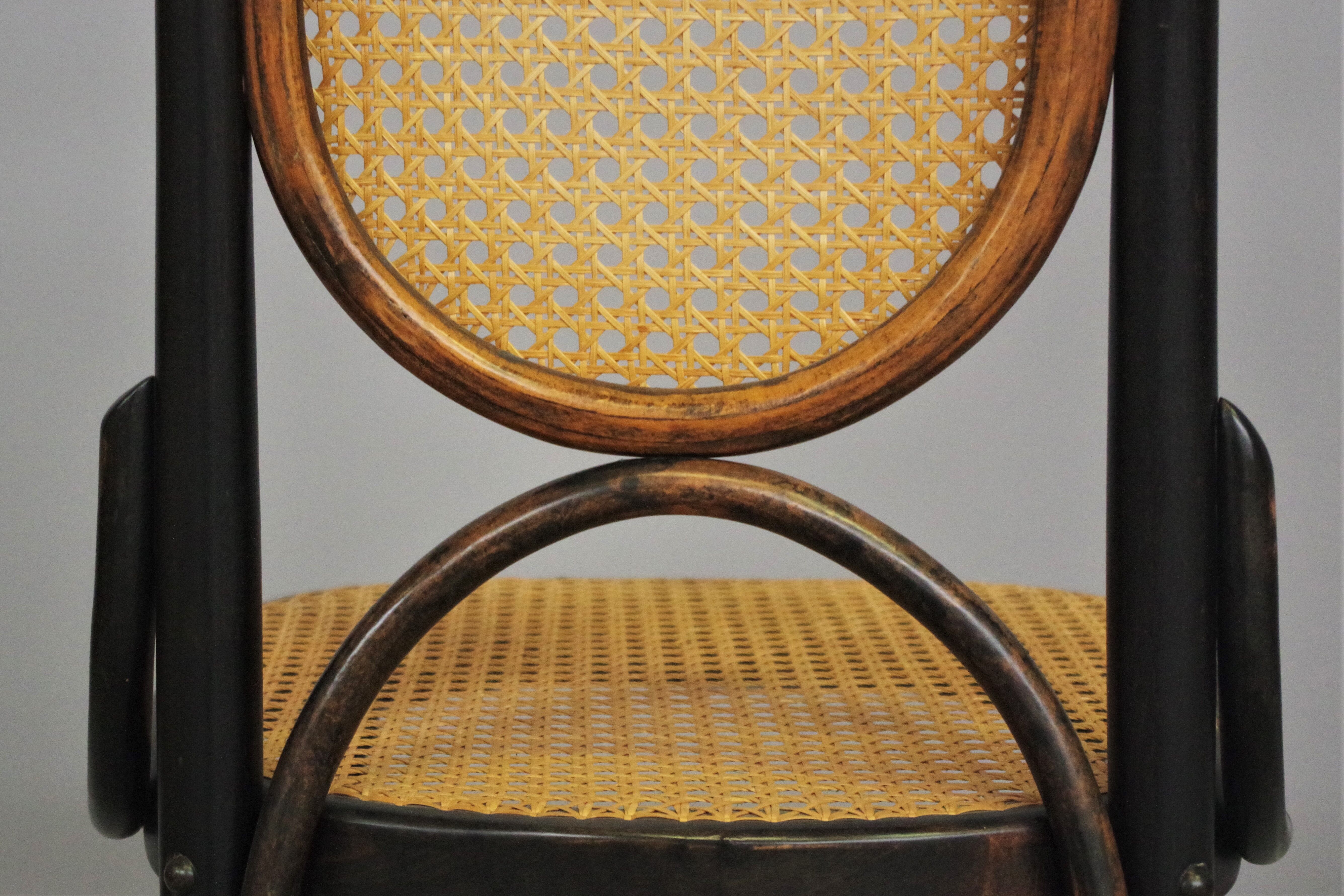 Chairs in curved beech and vienna straw, 1980s, set of 4