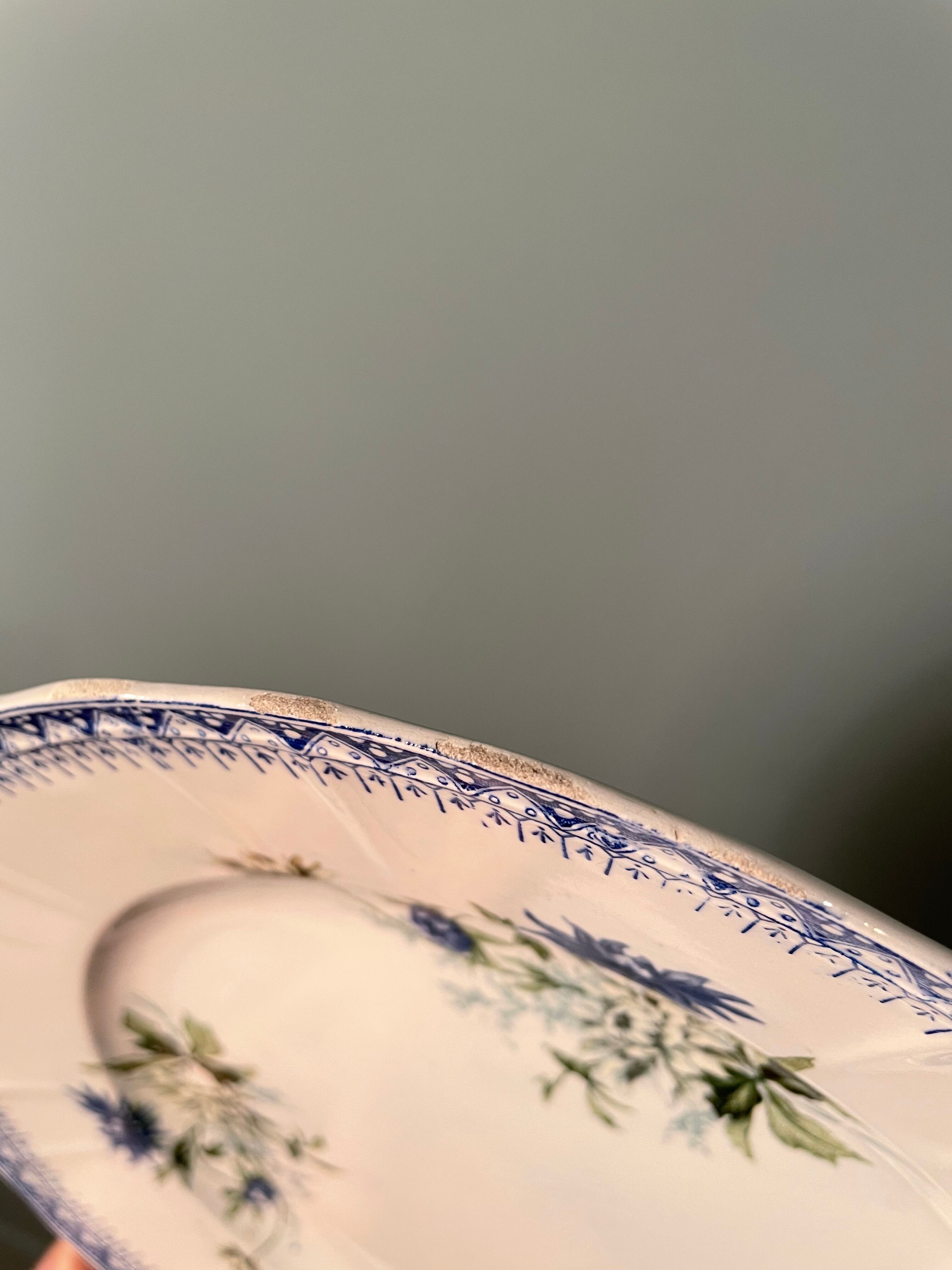Set of 12 flat plates Terre de Fer St Amand and Hamage