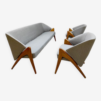 Midcentury scandinavian design lounge set sofa armchairs