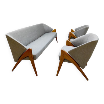 Midcentury scandinavian design lounge set sofa armchairs