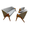 Midcentury scandinavian design lounge set sofa armchairs