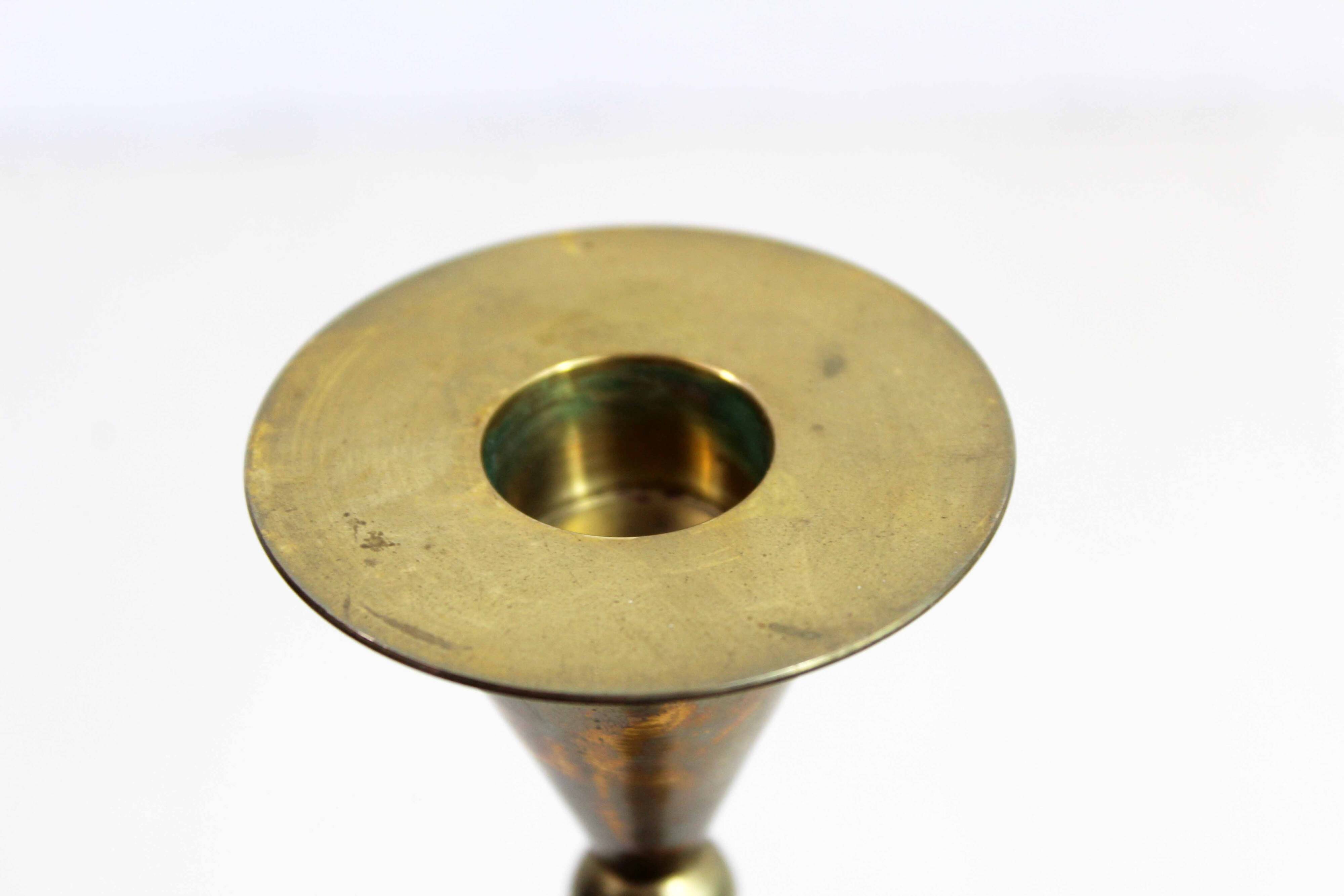 Scandinavian brass candle holder