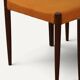 Set of 4 vintage teak and orange wool chairs – 1960s