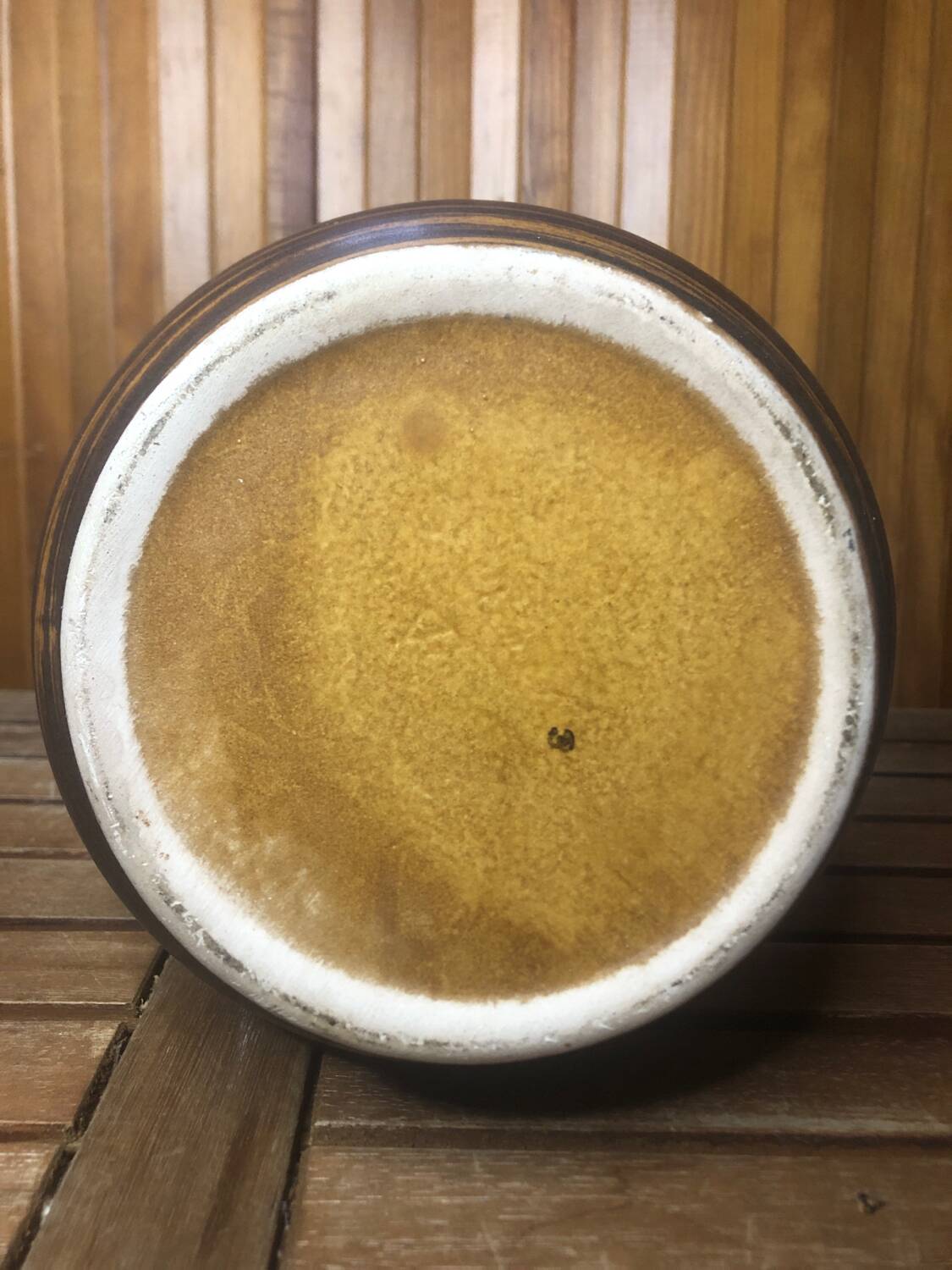 Old Vase With Handles ST CLÉMENT France Ceramic Brown & Orange Vintage #A412