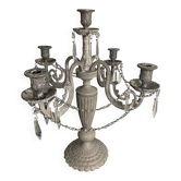 Antique patinated chandelier with pendants