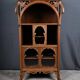 Rare Art Nouveau Light Walnut Display Cabinet – D